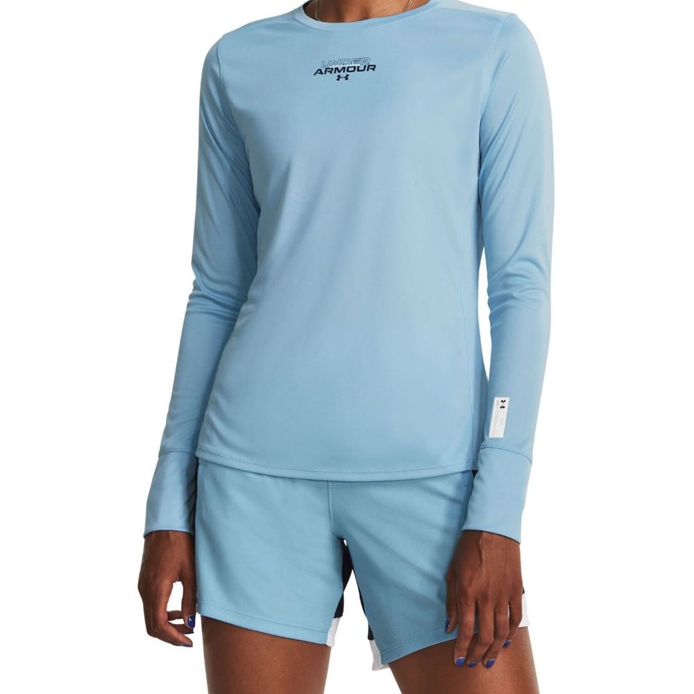 NWT Under Armour Women's Small S Long Sleeve Exercise Shirt Stretch Active Top
